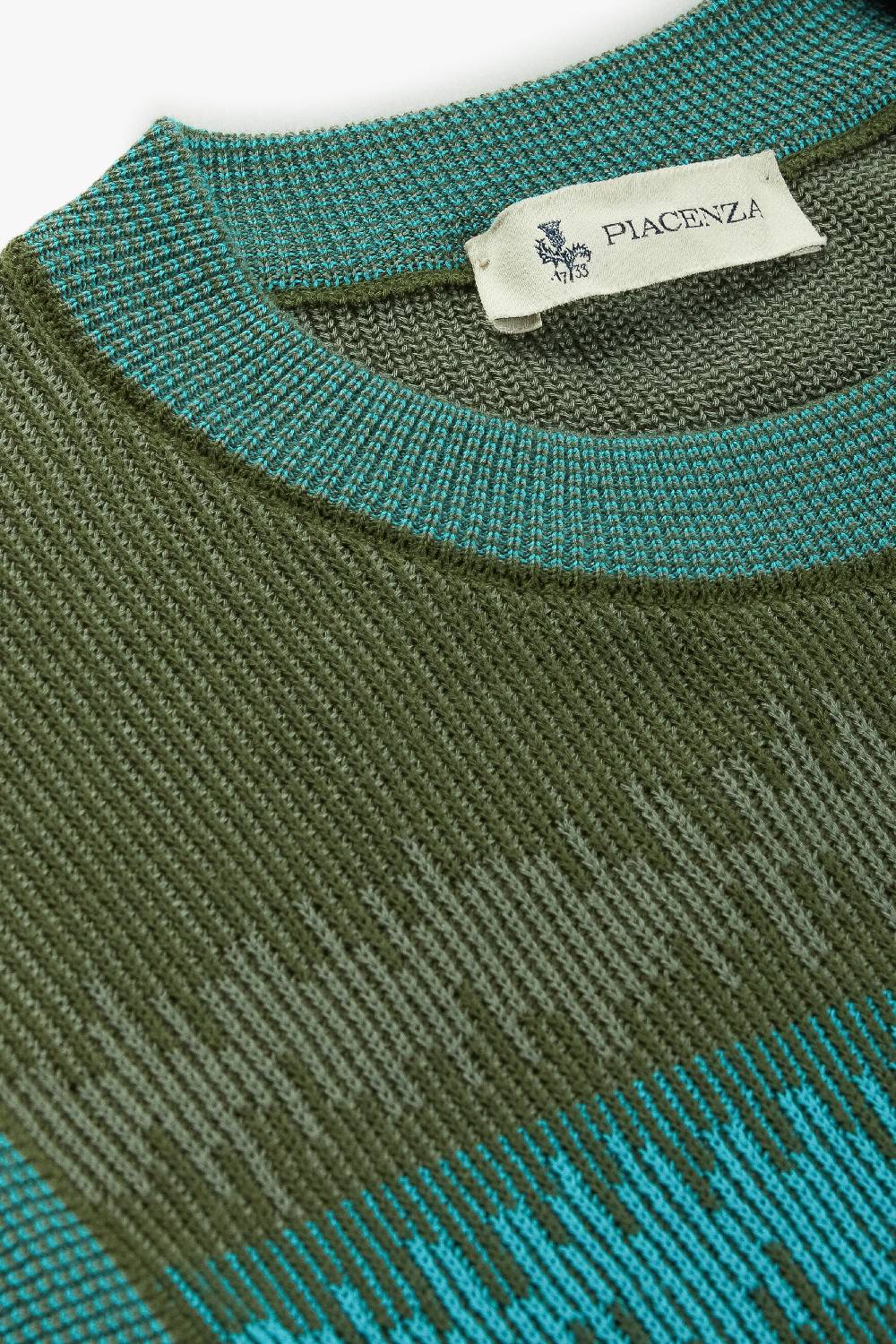 Piacenza 1733 Gilet ikat striped rib verde chiaro e scuro 2025