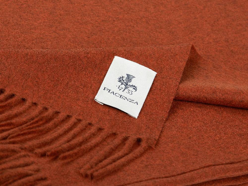 Piacenza 1733 Aeternum Plaid mattone in puro Cashmere Vendita