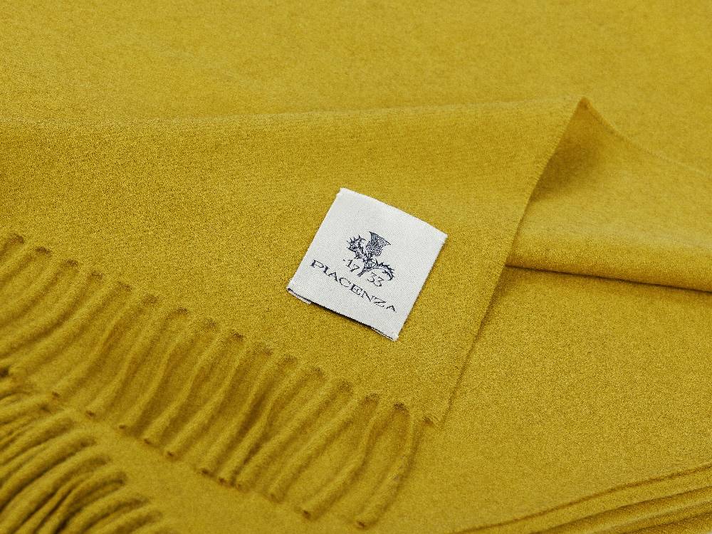 Piacenza 1733 Aeternum Plaid giallo in puro Cashmere Qualità Garantita