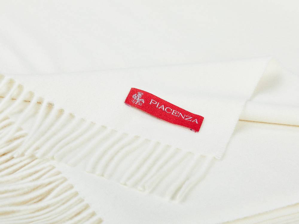 Piacenza 1733 Aeternum Plaid bianco in puro Cashmere Italy