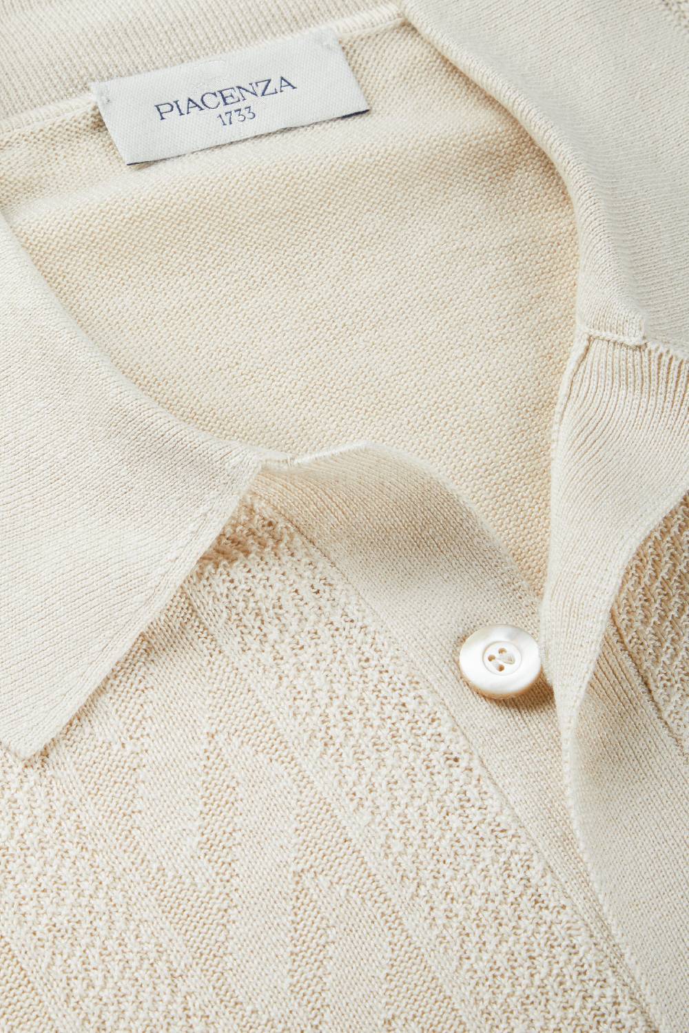 Piacenza 1733 Camicia maniche corte sand and wave panna Spedizione Gratuita