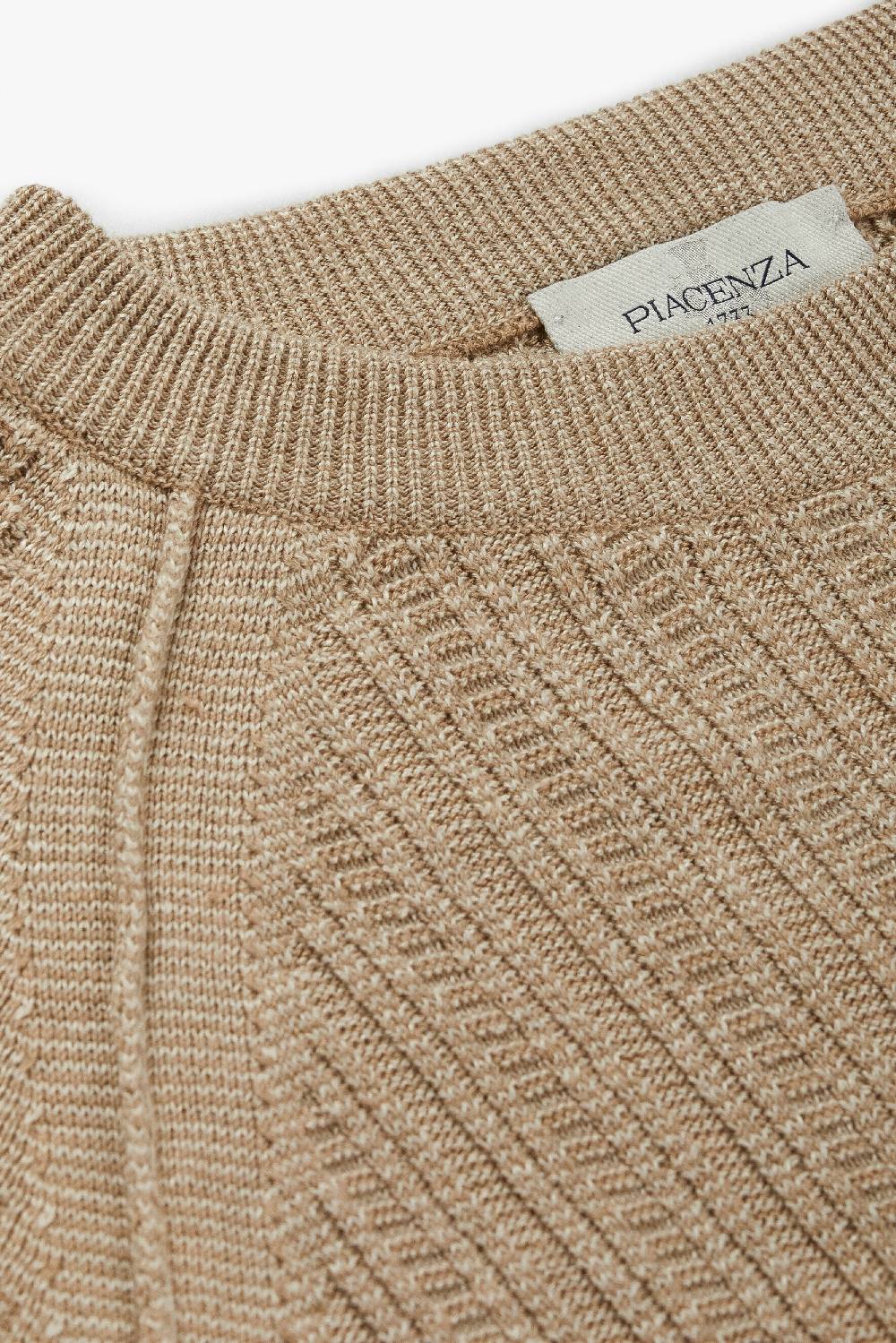 Piacenza 1733 Maglia maniche lunghe two tone ladder rib naturale Negozi Online