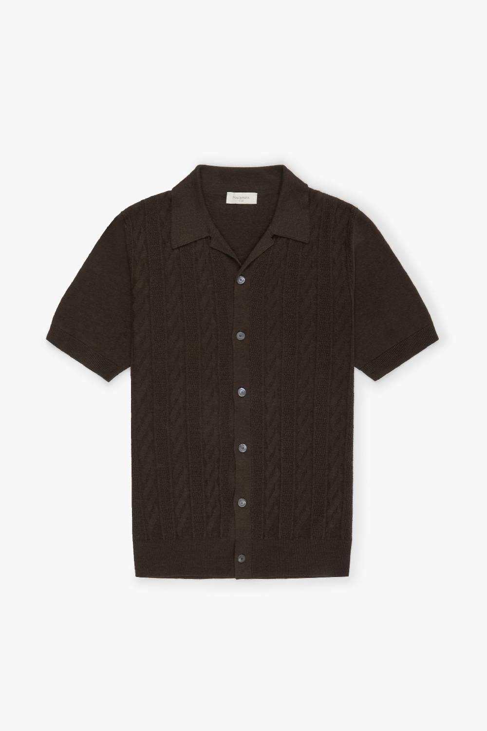 Piacenza 1733 Camicia maniche corte sand and wave marrone