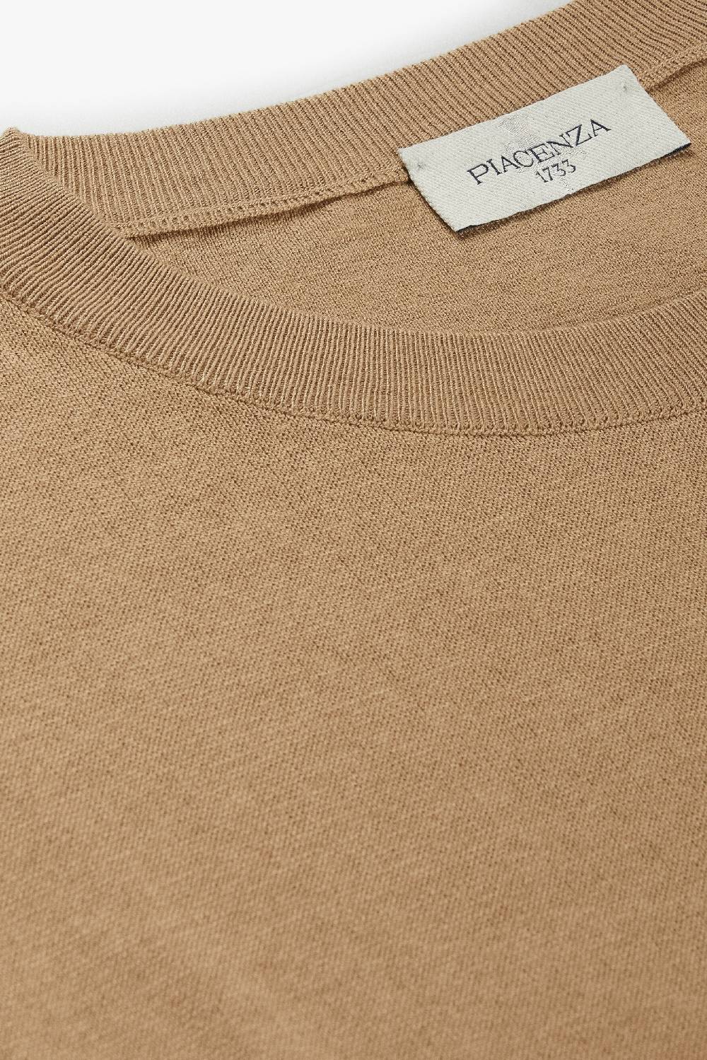 Piacenza 1733 Maglia maniche lunghe double needle nocciola Sottocosto