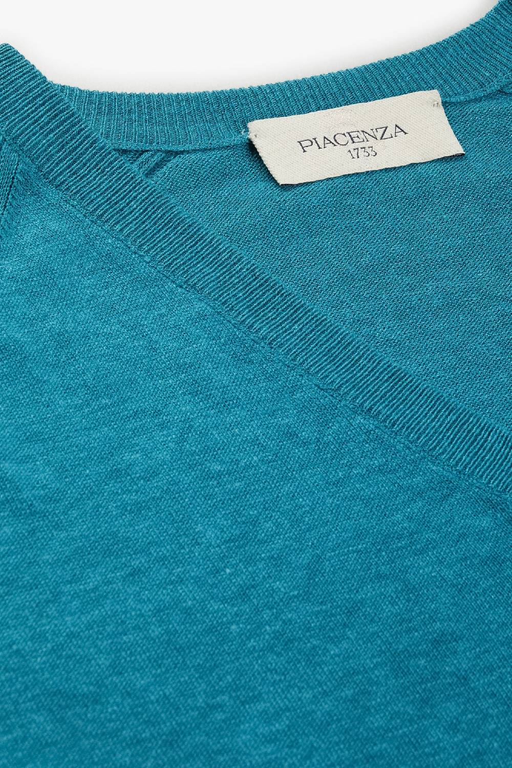 Piacenza 1733 Maglia maniche lunghe scollo a V verde oceano Convenienza