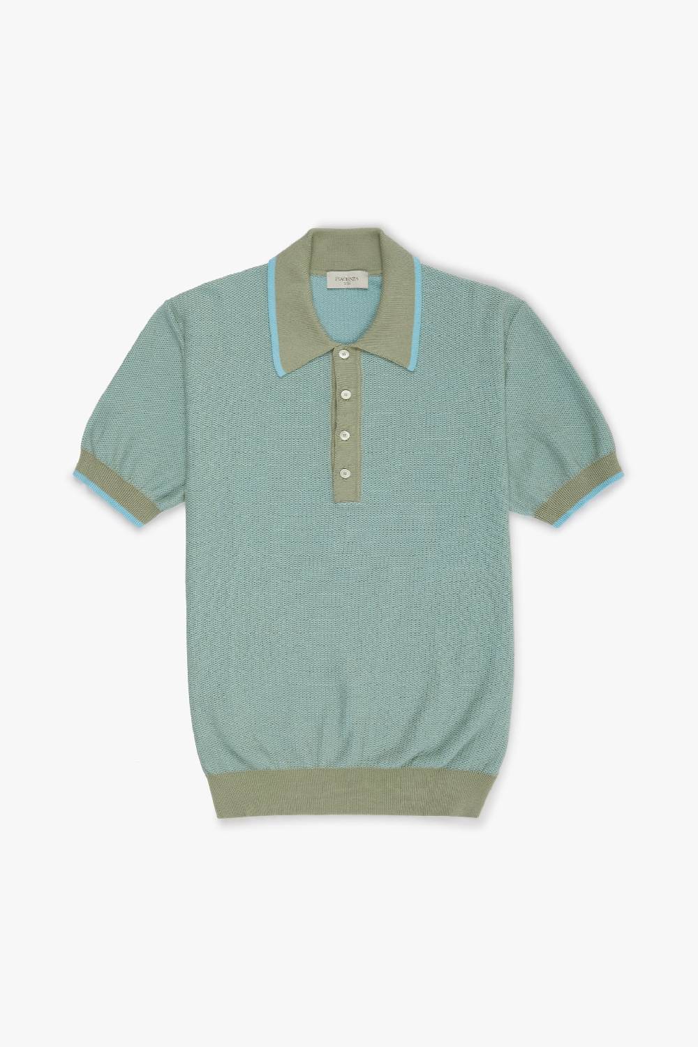 Piacenza 1733 Polo two tone fish scale azzurro e salvia Outlet