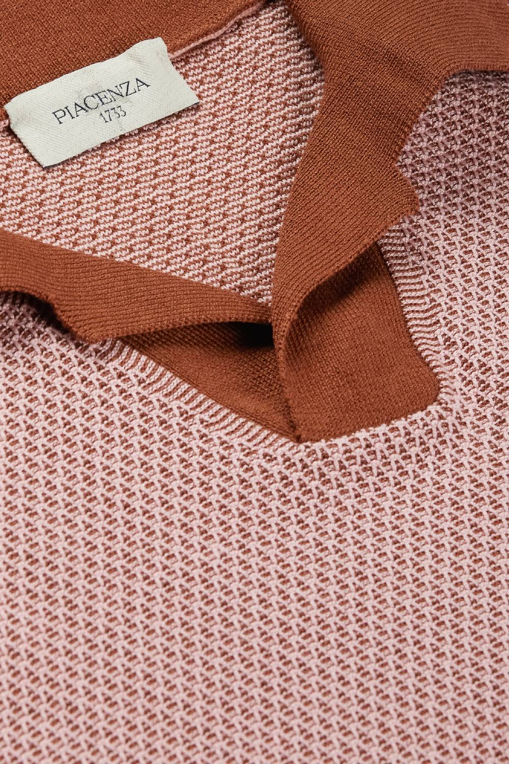 Piacenza 1733 Polo two tone slip rosa In Vendita