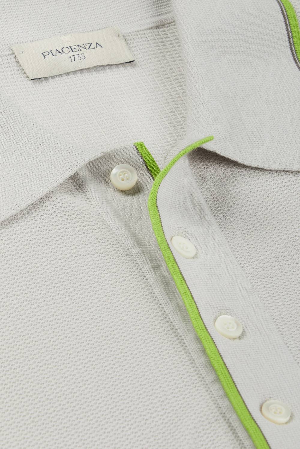 Piacenza 1733 Polo shell stitch con bordo verde fluo Saldi