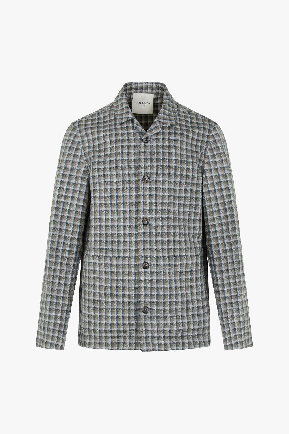 Piacenza 1733 Giacca camicia grigio e azzurro Nuova
