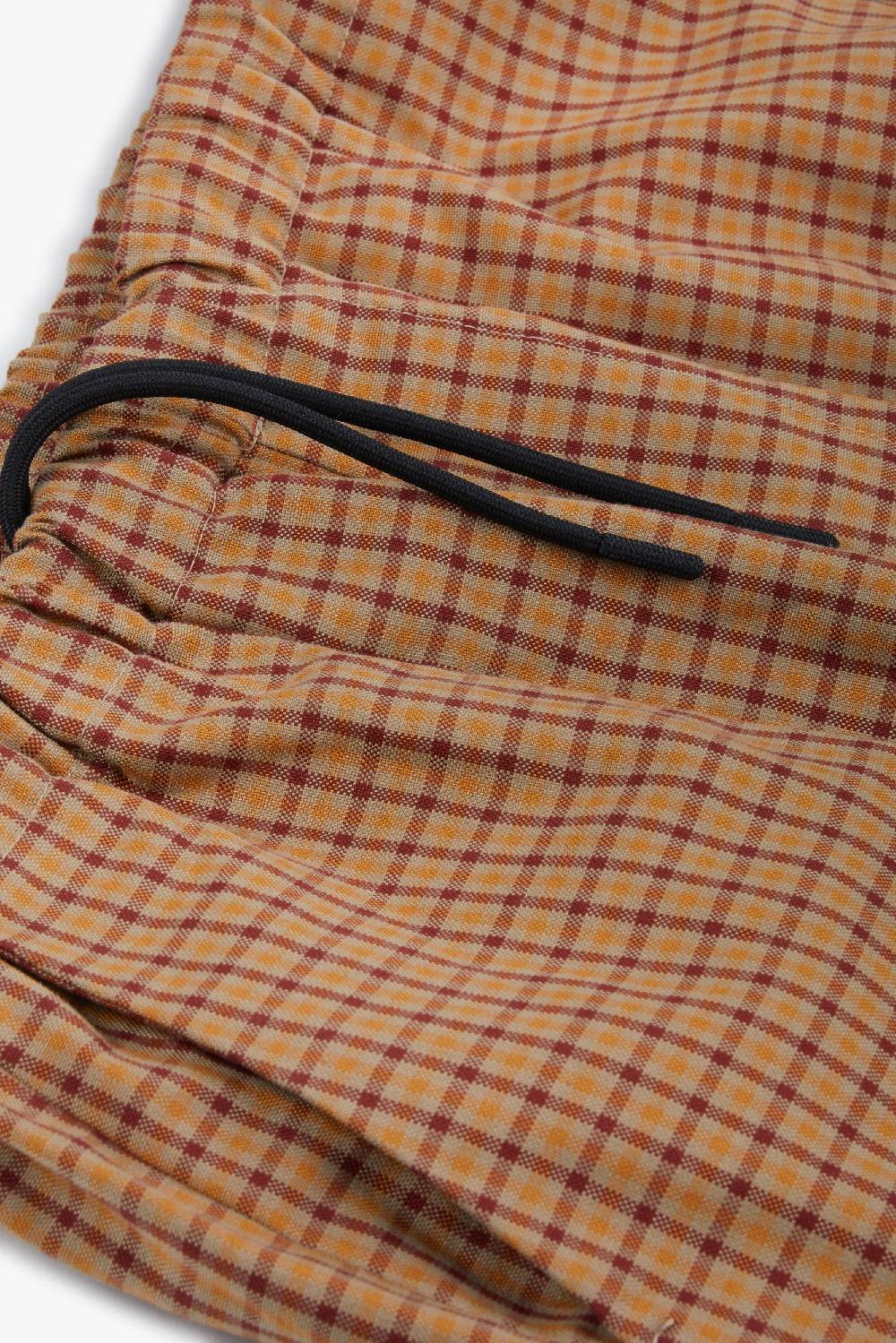 Piacenza 1733 Pantalone micro check cammello e bordeaux Promozione