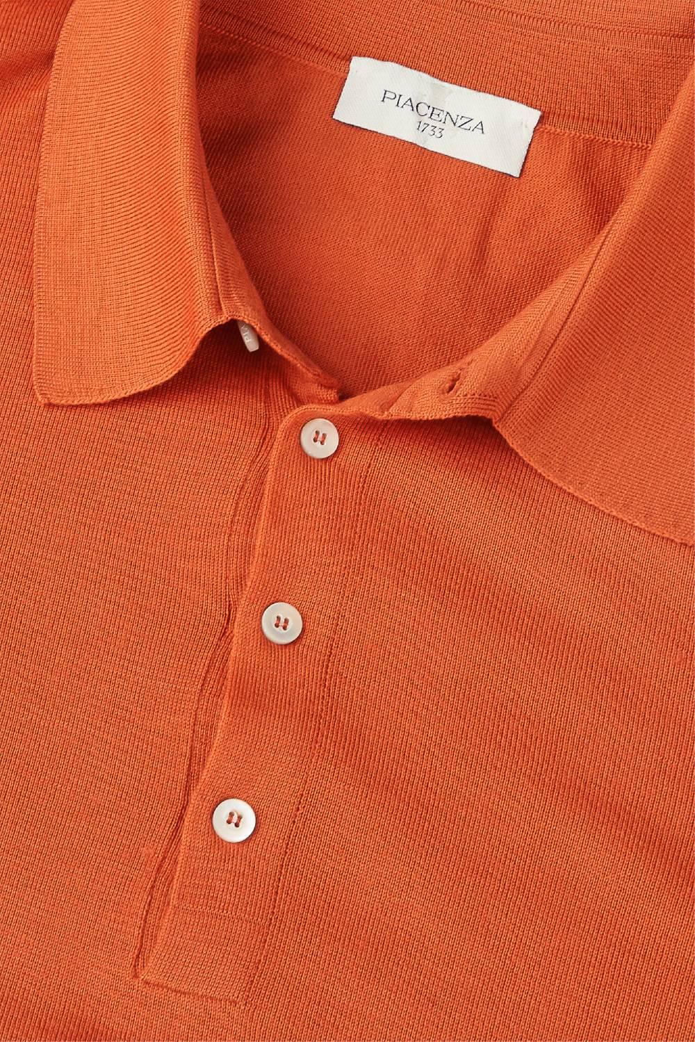 Piacenza 1733 Polo lana merino super fine arancio Pezzi Unici