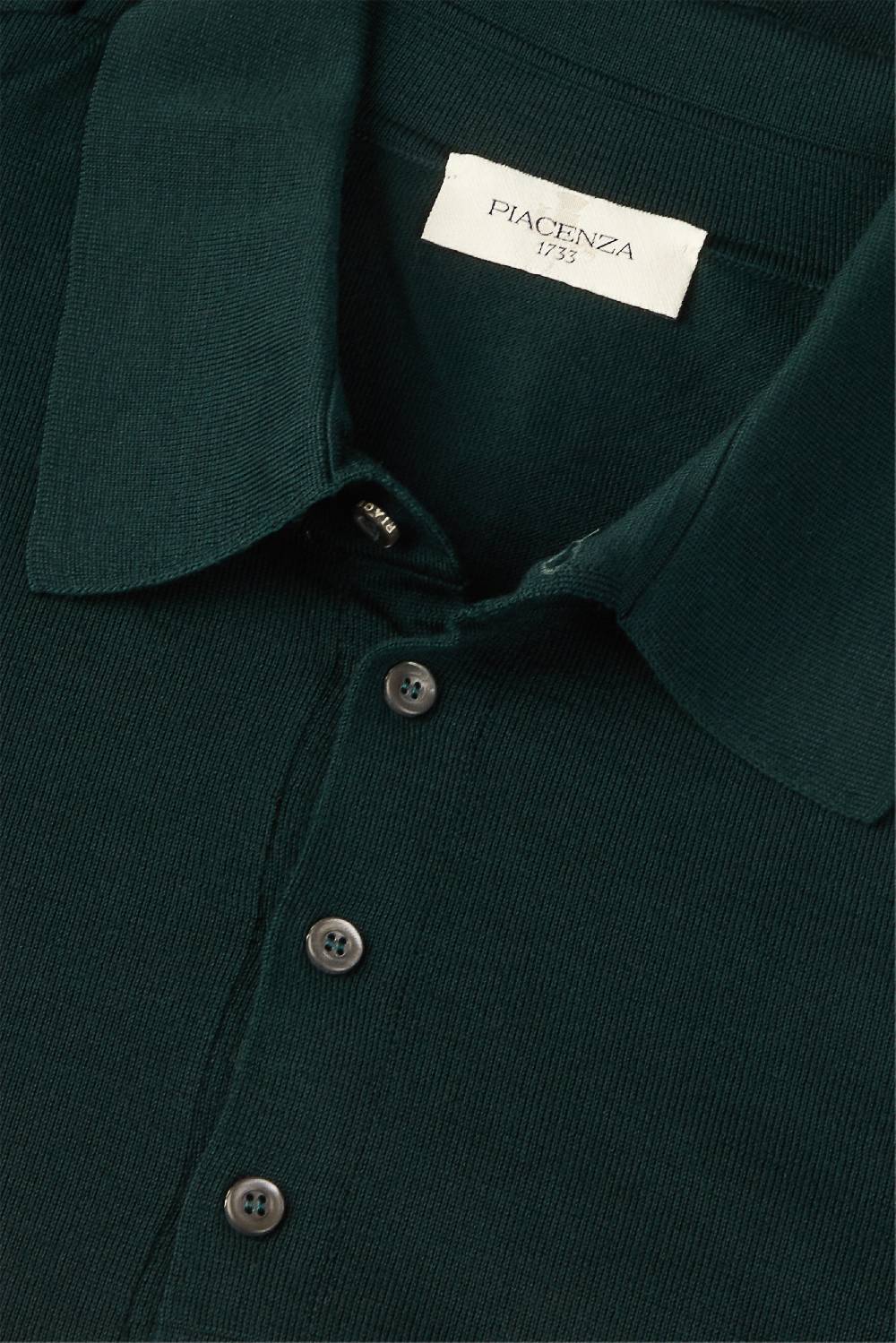 Piacenza 1733 Polo lana merino super fine verde scuro Qualità Garantita