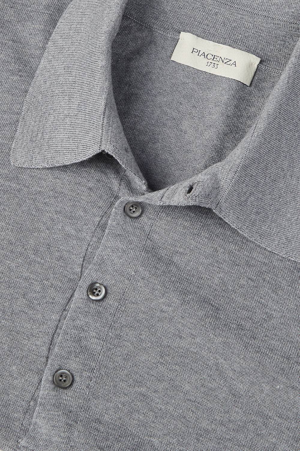 Piacenza 1733 Polo lana merino super fine grigio chiaro Acquista Ora