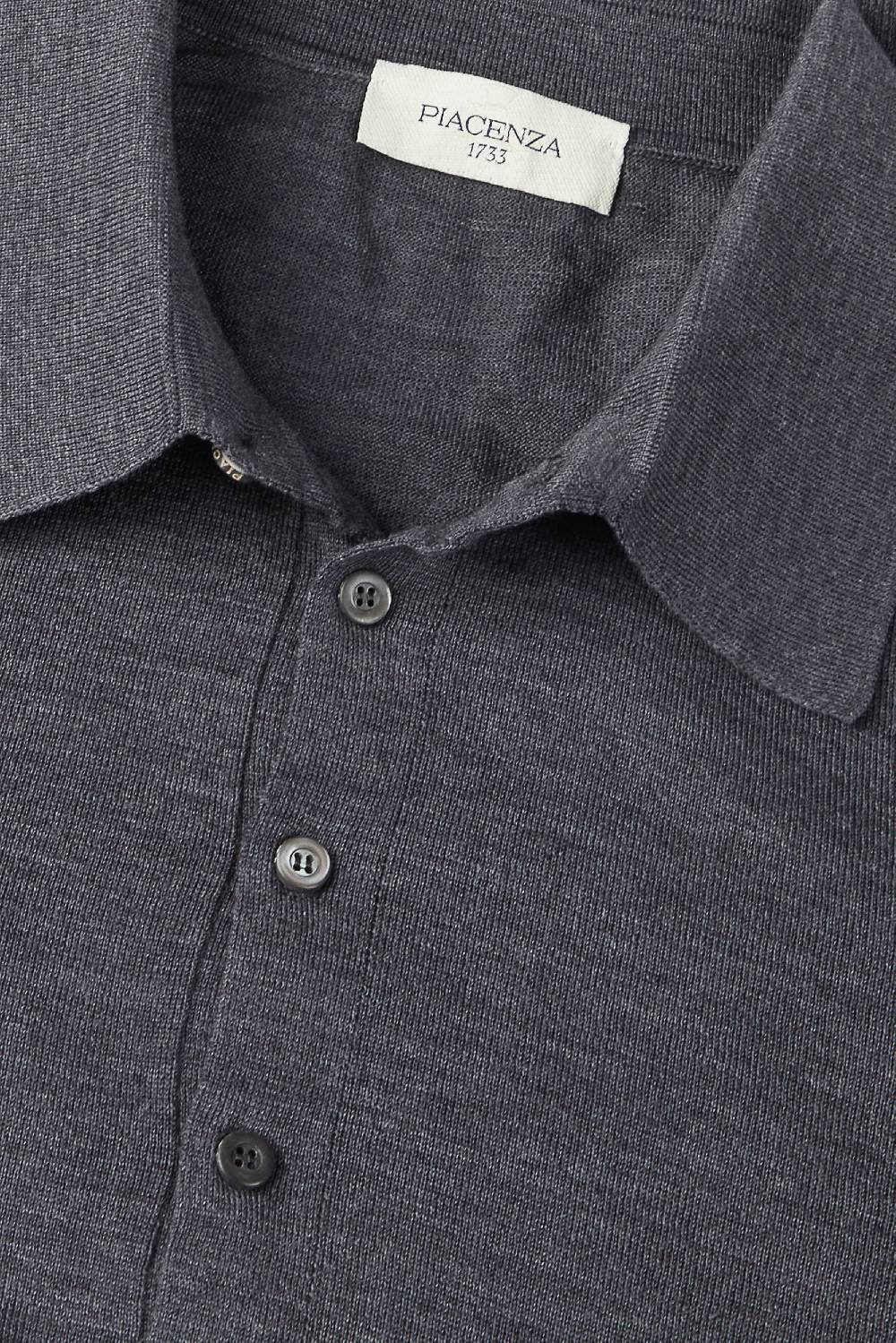 Piacenza 1733 Polo lana merino super fine antracite Consegna Veloce