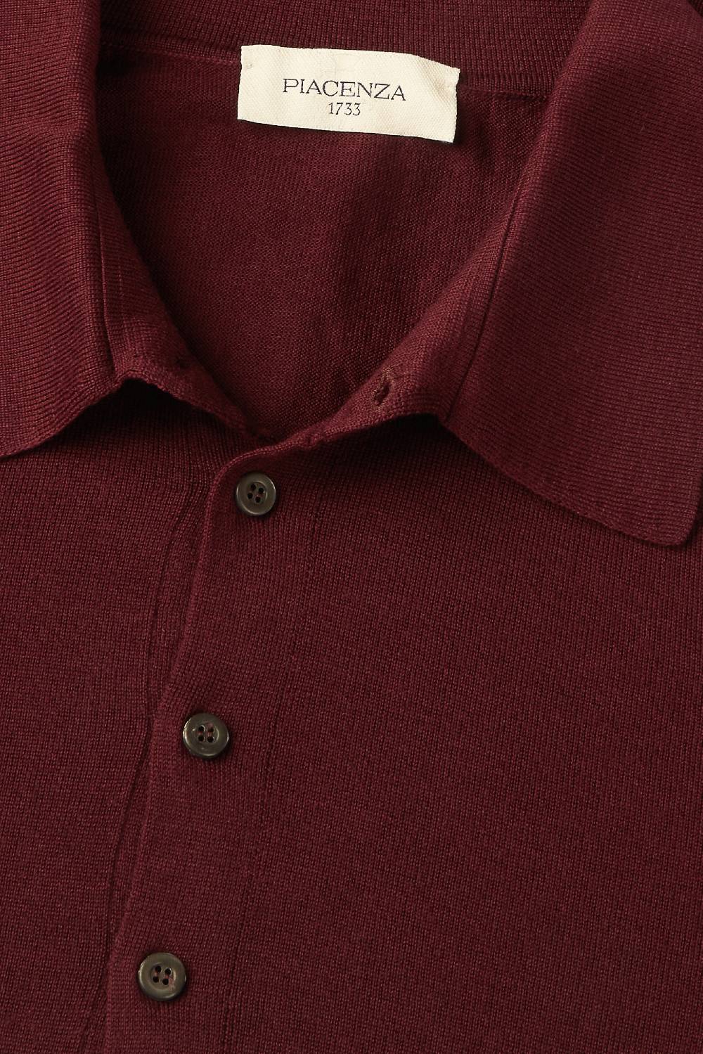 Piacenza 1733 Polo lana merino super fine bordeaux Shopping Online