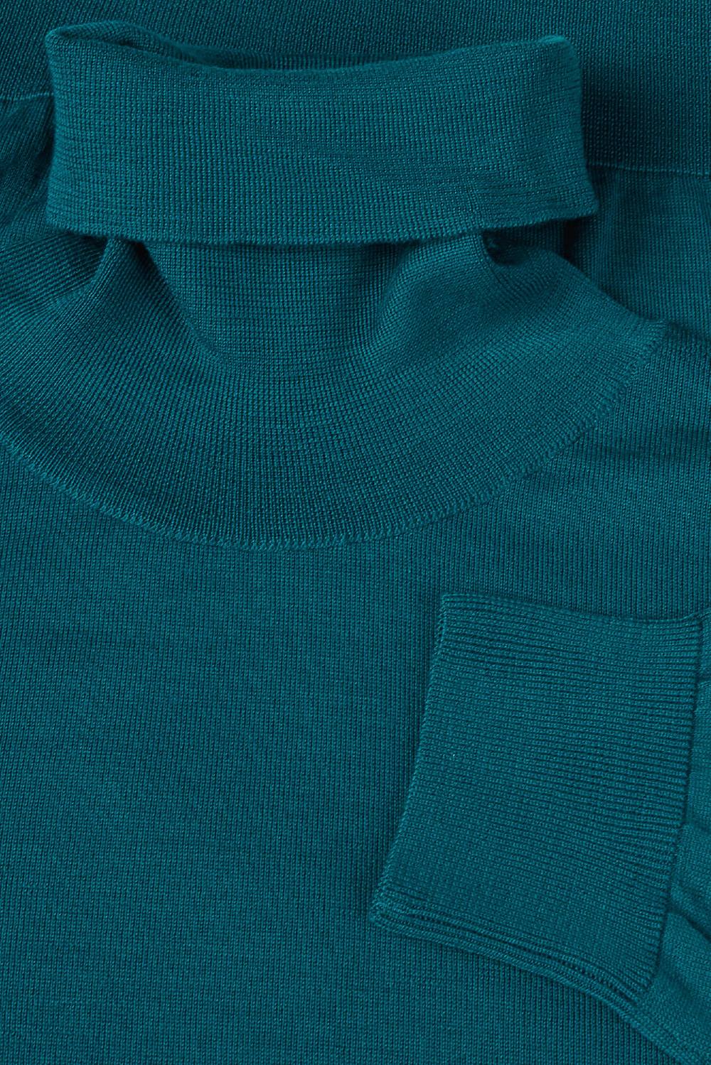 Piacenza 1733 Dolcevita lana merino super fine petrolio Prezzo Ridotto