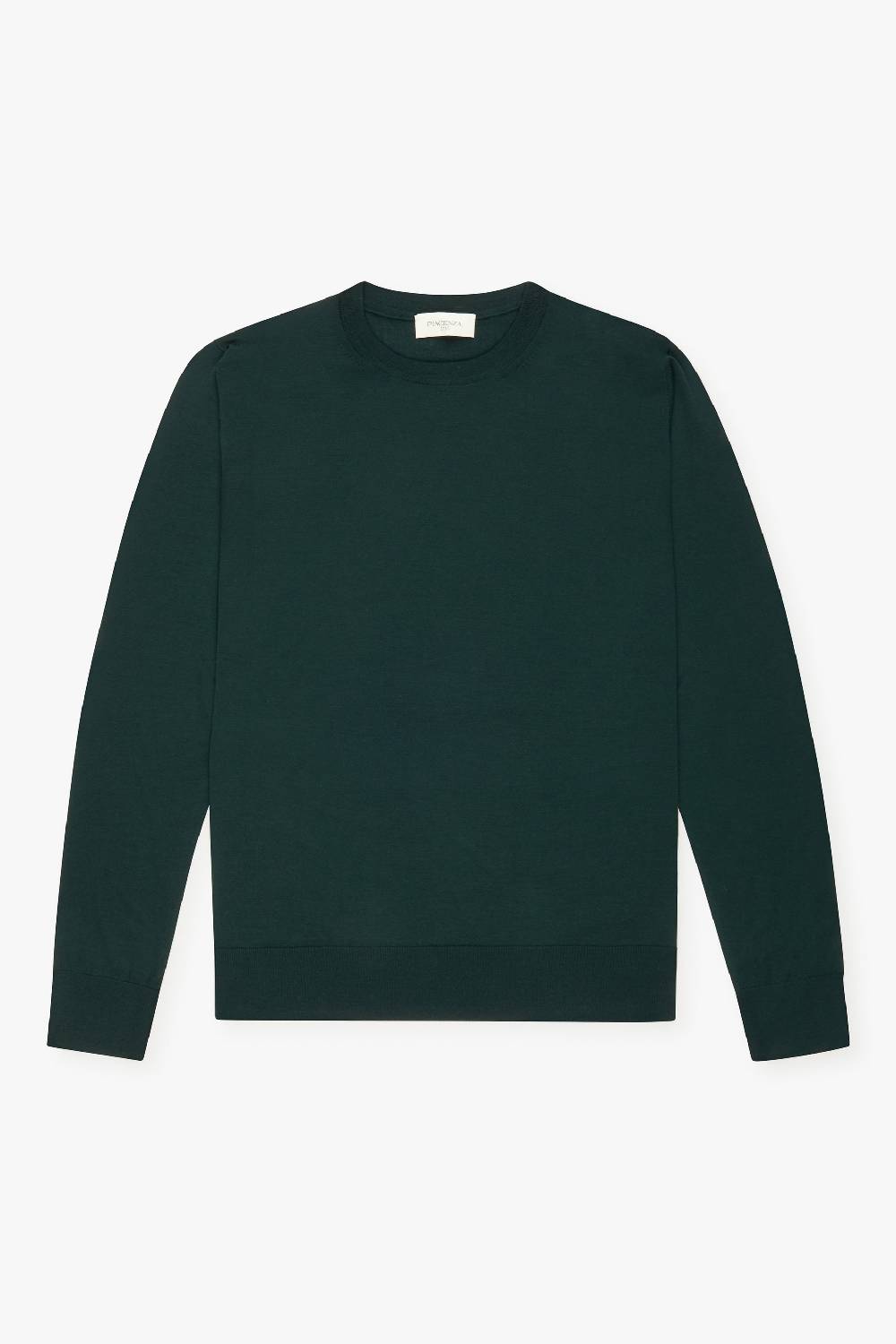Piacenza 1733 Girocollo lana merino super fine verde scuro Sottocosto