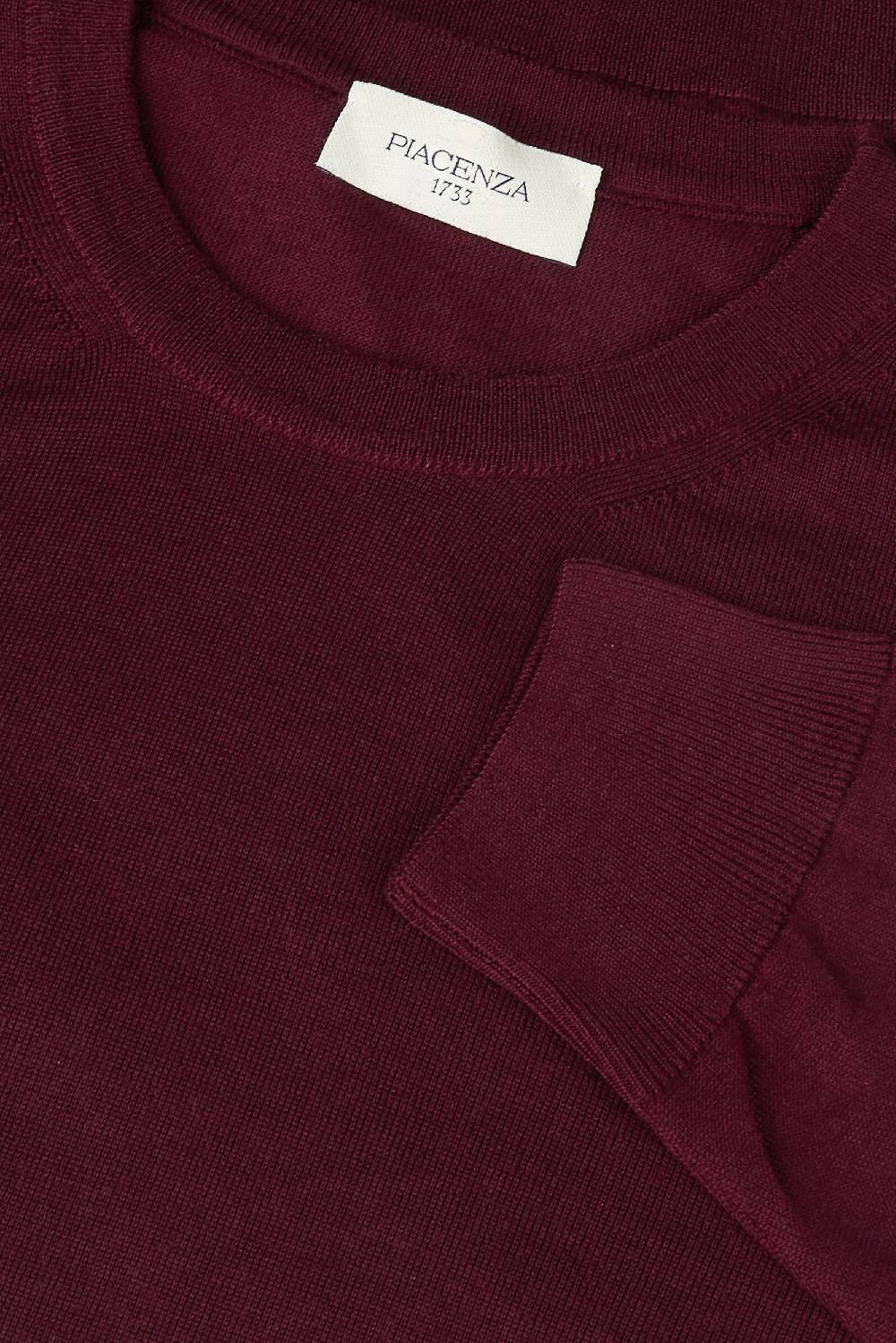Piacenza 1733 Girocollo lana merino super fine bordeaux Presa