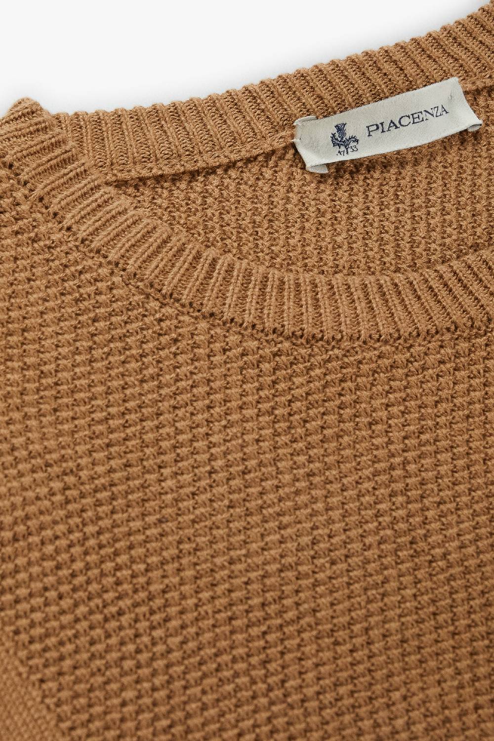 Piacenza 1733 Maglione rice stitch nocciola Nuova