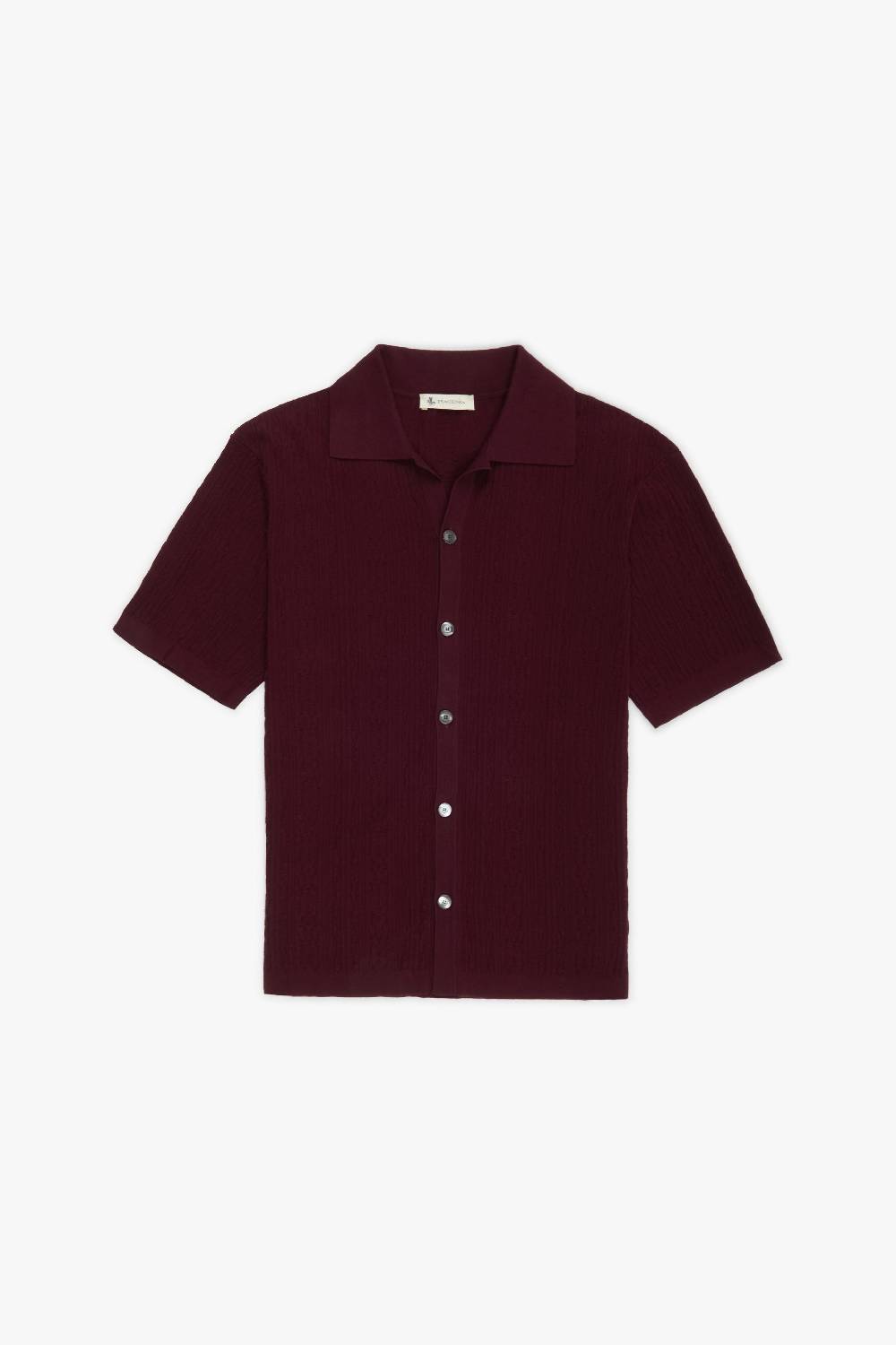 Piacenza 1733 Camicia maniche corte broken flat rib vinaccia 2025