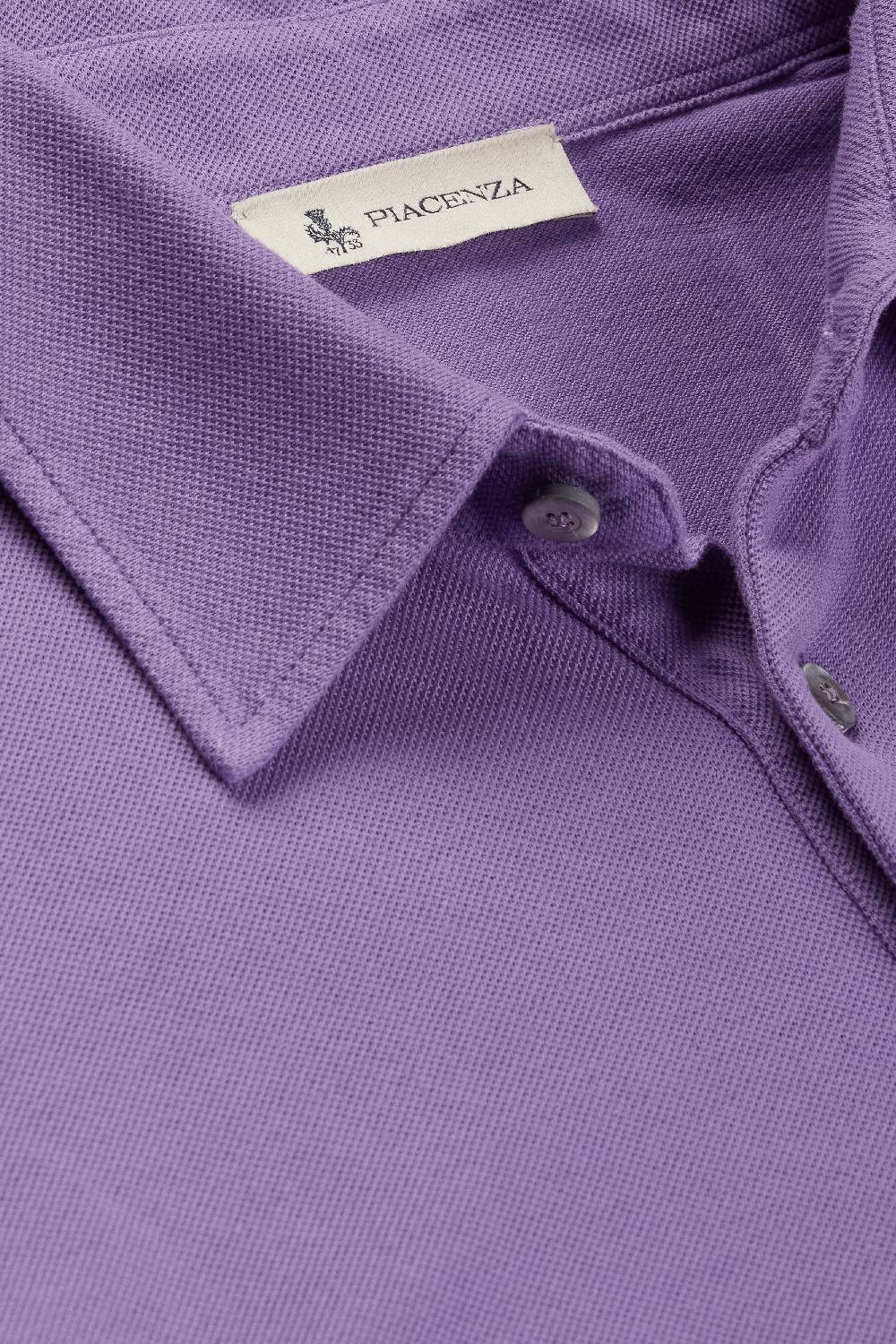 Piacenza 1733 Polo piquet maniche lunghe lavanda Qualità