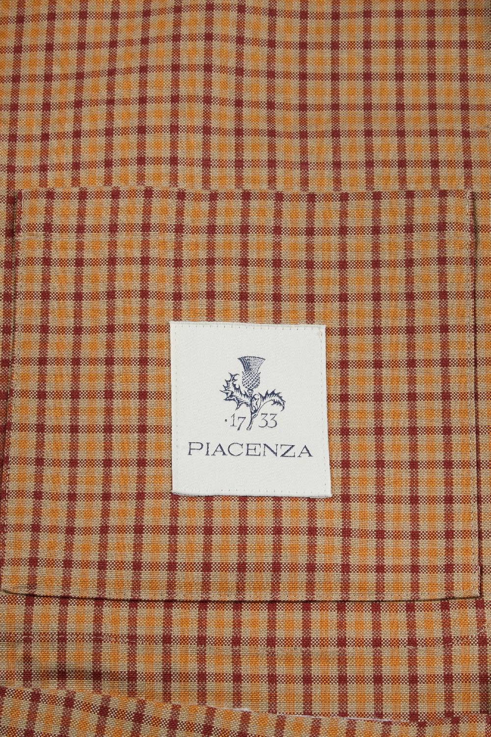 Piacenza 1733 Giacca micro check cammello e bordeaux Pezzi Unici