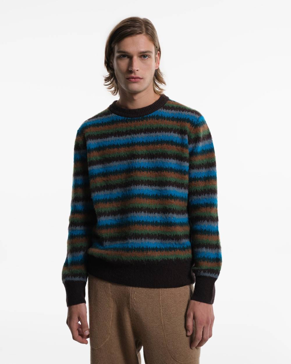 Piacenza 1733 Maglia in Cashmere fantasia verde Outlet
