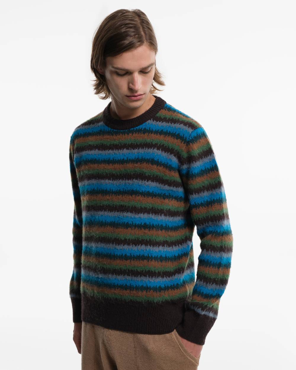 Piacenza 1733 Maglia in Cashmere fantasia verde Outlet