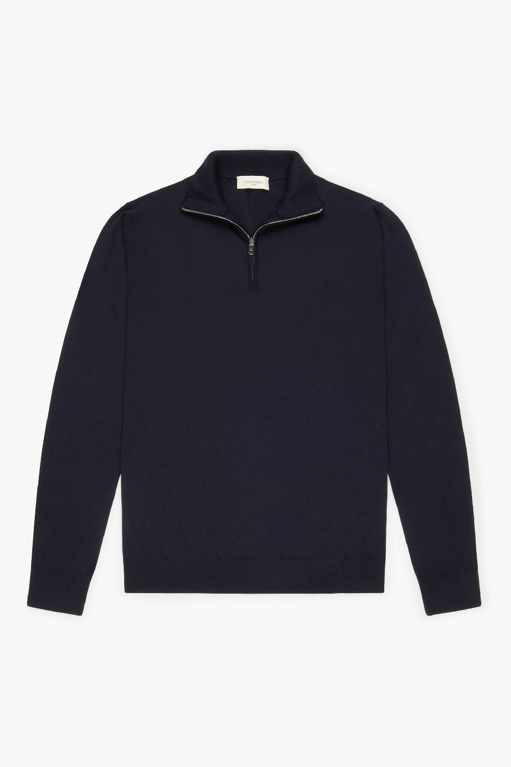 Piacenza 1733 Lupetto Zip lana merino super fine blu Qualità