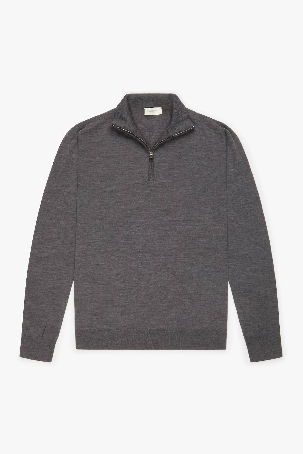Piacenza 1733 Lupetto Zip lana merino super fine antracite Vendita