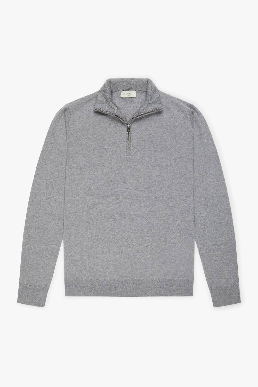 Piacenza 1733 Lupetto Zip lana merino super fine grigio chiaro Promozione