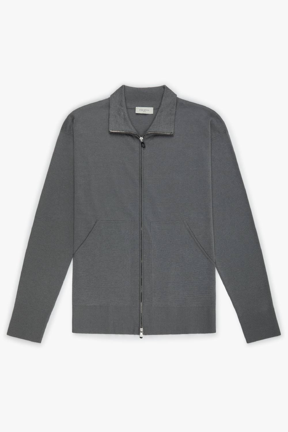 Piacenza 1733 Cardigan full zip grigio scuro Acquista Ora