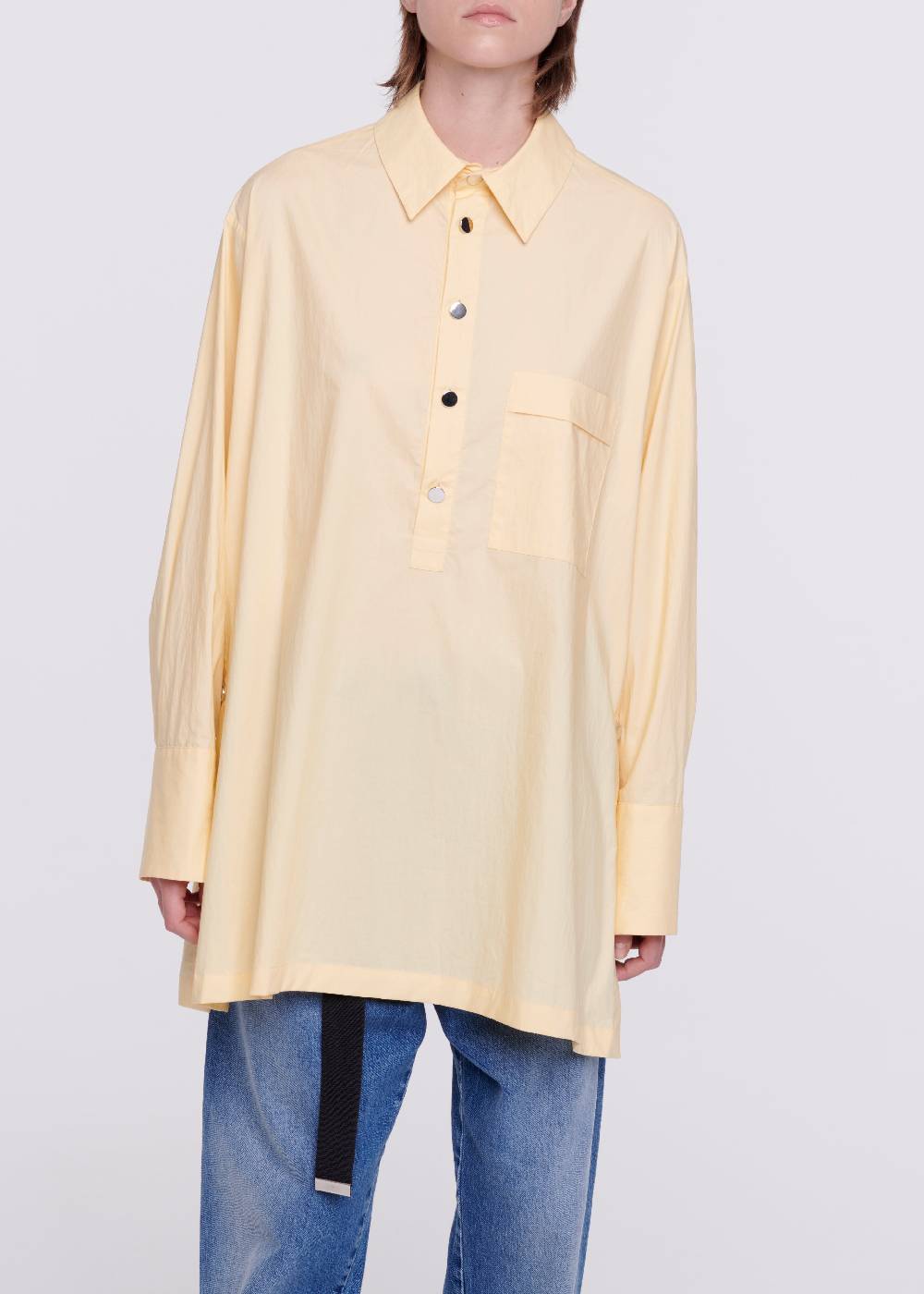 Plan C CAMICIA IN COTONE COLOR ZABAIONE Vendita Calda