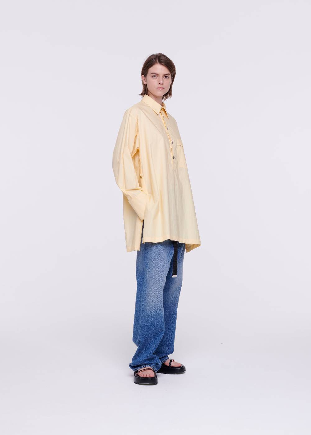 Plan C CAMICIA IN COTONE COLOR ZABAIONE Vendita Calda