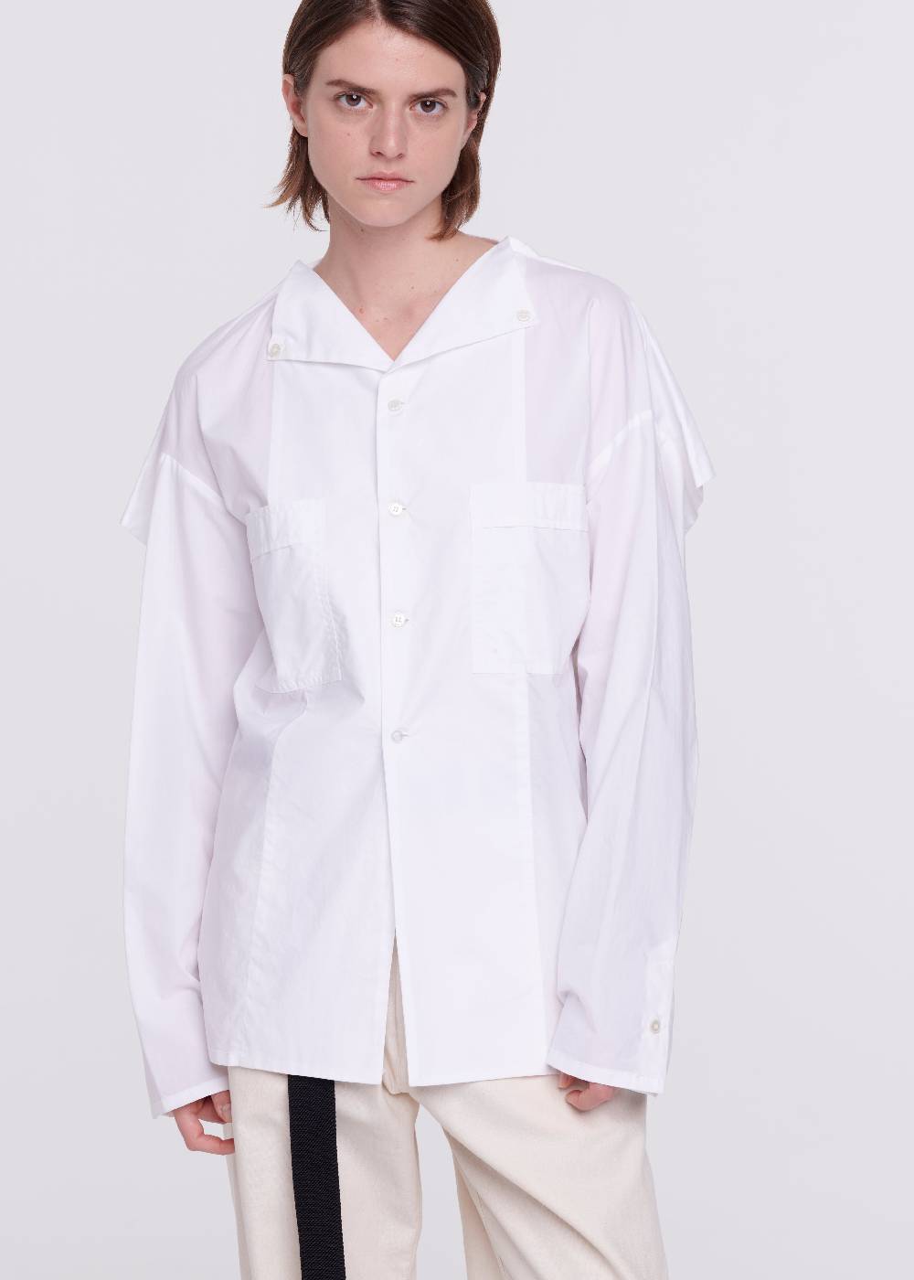 Plan C CAMICIA BIANCA CON STRUTTURA QUADRATA Vendita Economica