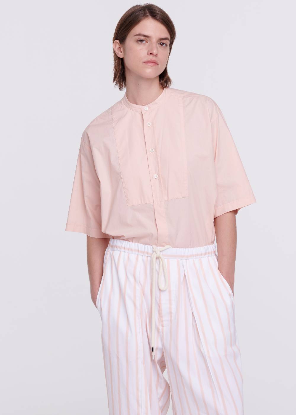 Plan C CAMICIA IN POPELINE IN COTONE ROSA Negozio