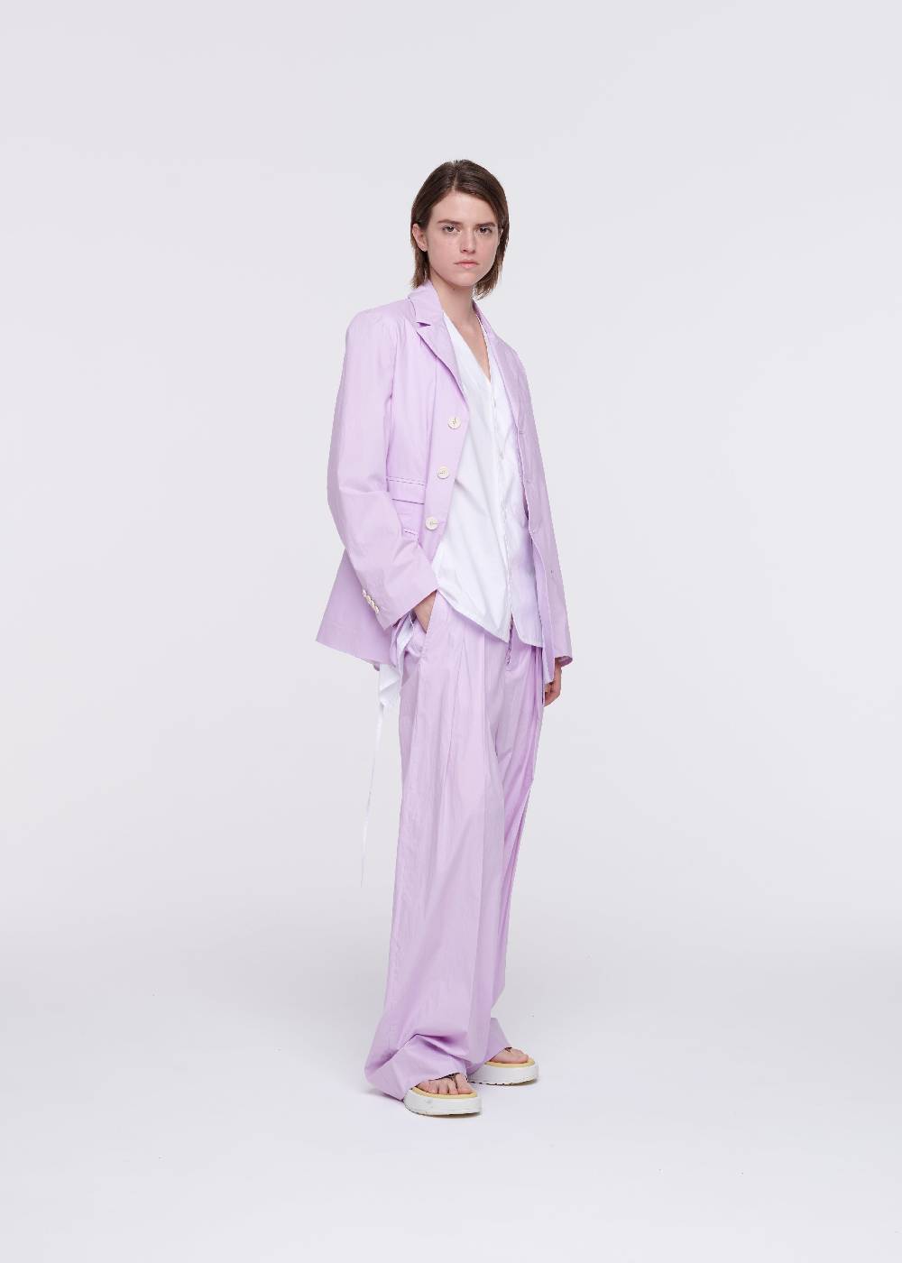 Plan C BLAZER LILLA IN COTONE In Saldo
