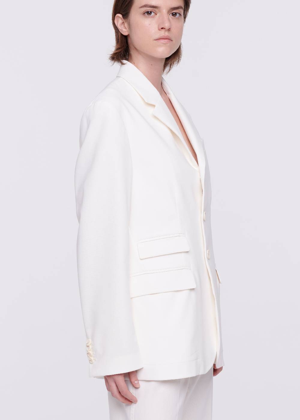 Plan C BLAZER COLOR BURRO IN CRÊPE DI COTONE Nuova