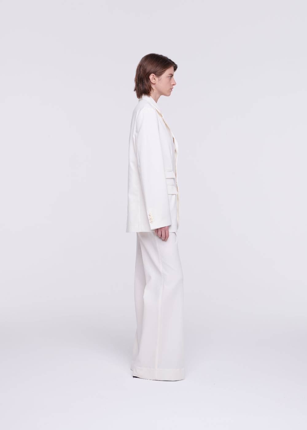Plan C BLAZER COLOR BURRO IN CRÊPE DI COTONE Nuova
