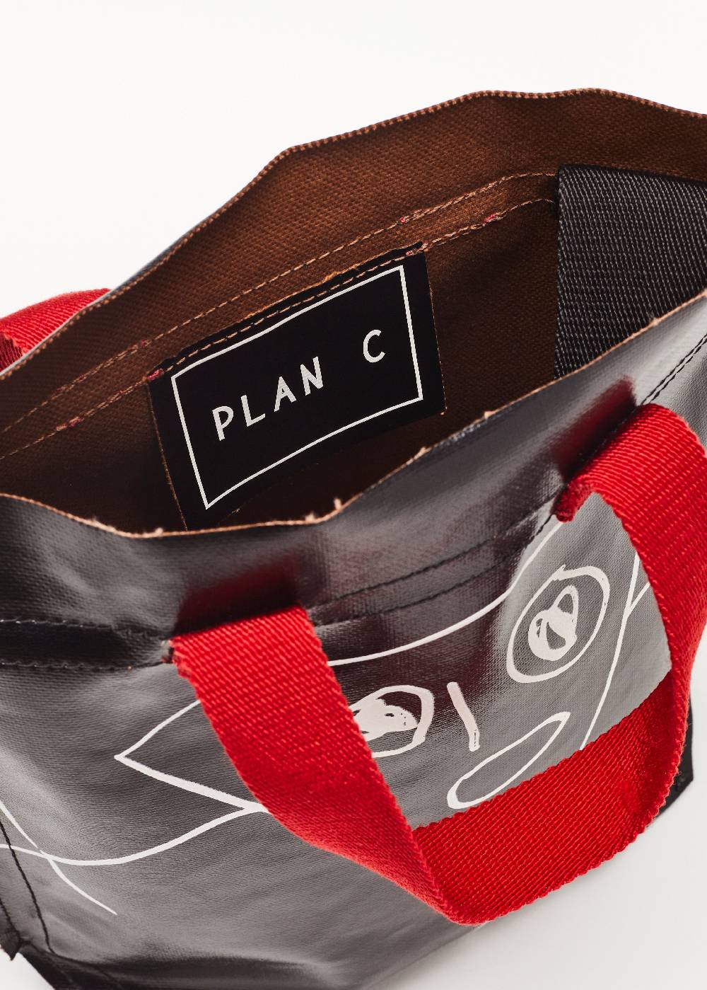 Plan C SHOPPER NERA "PILI E BIANCA" MINI In Linea