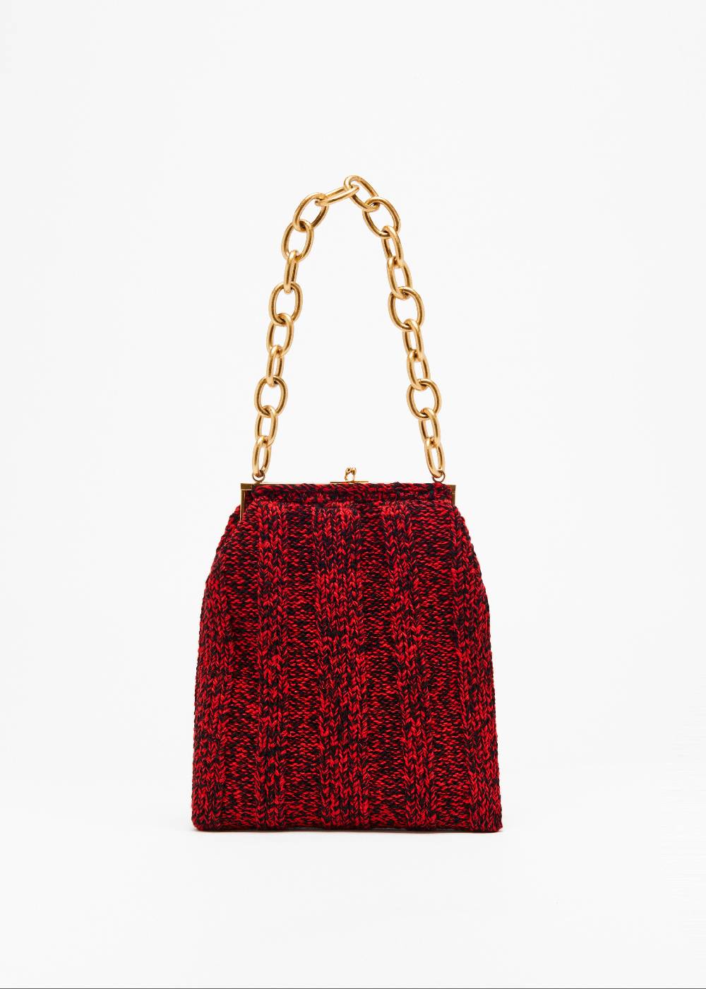 Plan C BORSA IN MAGLIA ROSSO MELANGE Qualità Garantita