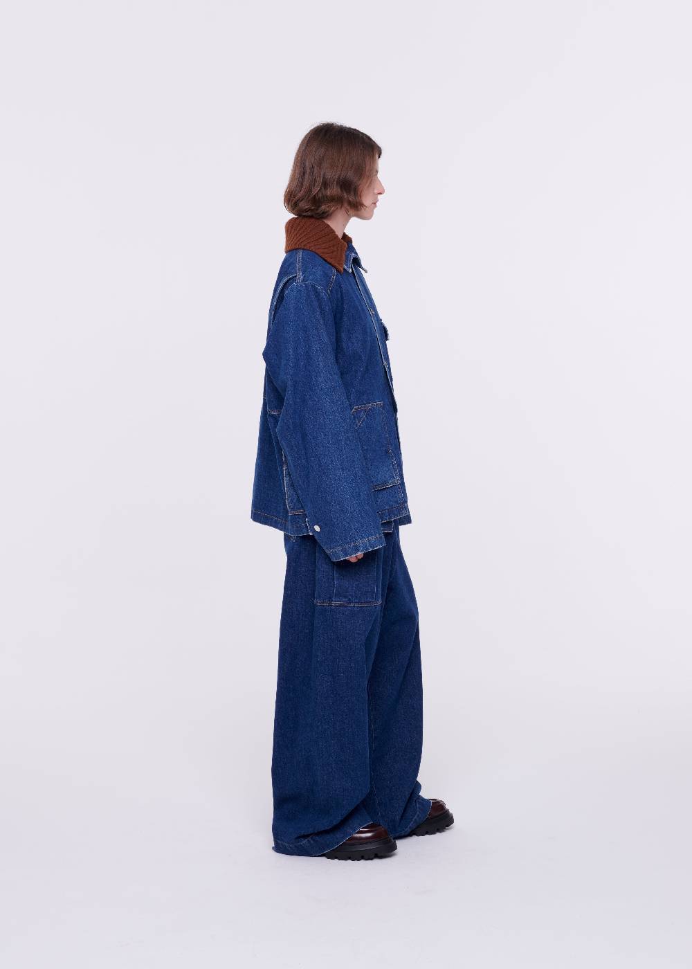 Plan C GIACCA IN DENIM CON COLLETTO IN MAGLIA REMOVIBILE Online