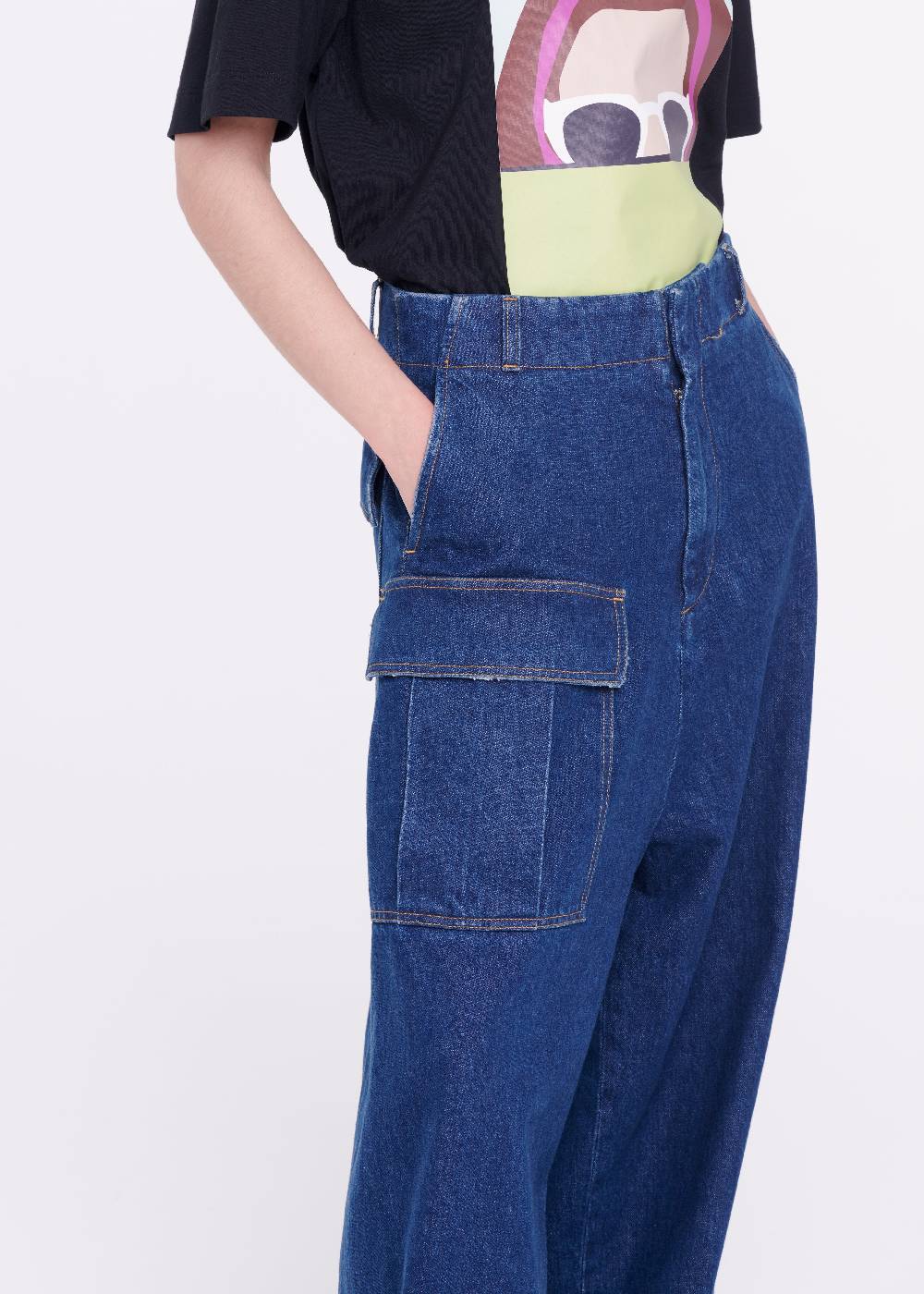 Plan C JEANS A GAMBA AMPIA CON CINTURA MARRONE Outlet