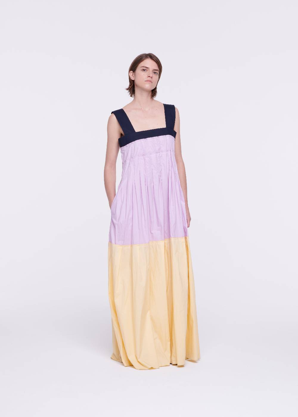 Plan C ABITO LUNGO IN COTONE COLOR BLOCK Hotsell