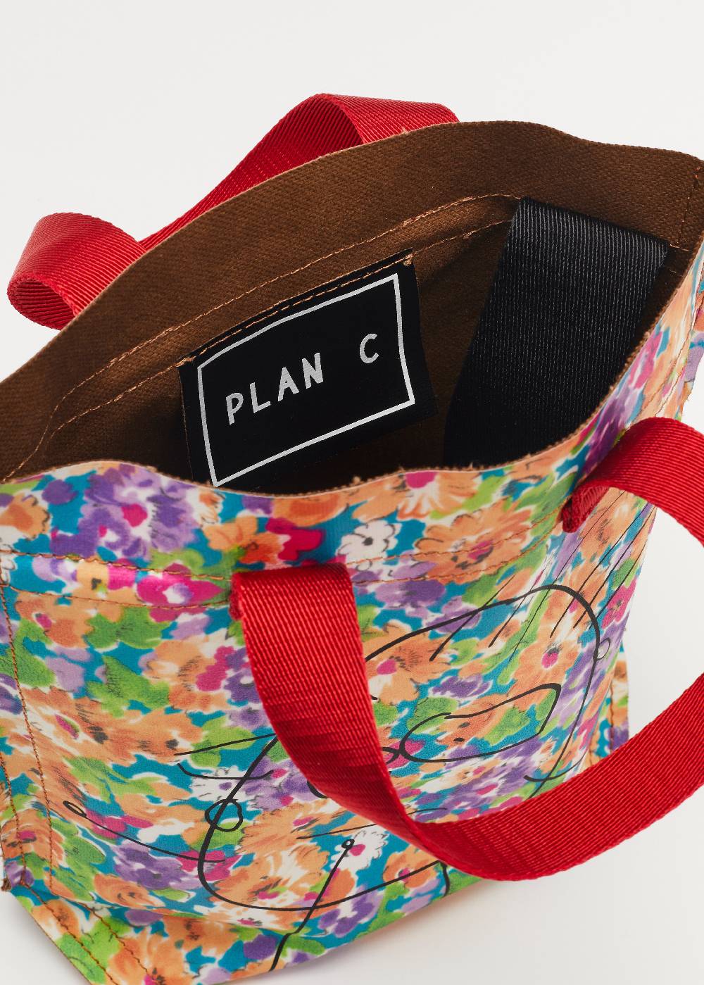 Plan C SHOPPER CON STAMPA FLOREALE "PILI E BIANCA" MINI In Linea