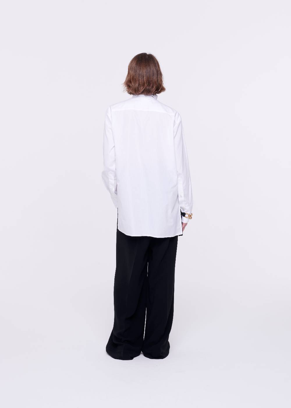 Plan C CAMICIA BIANCA DI COTONE CON FOULARD Sconto