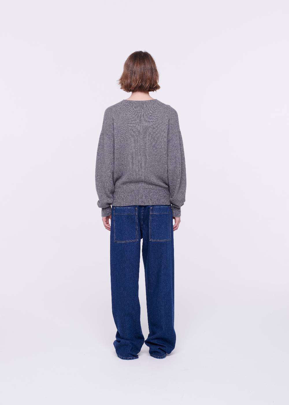 Plan C JEANS A GAMBA AMPIA CON CINTURA NERA Online