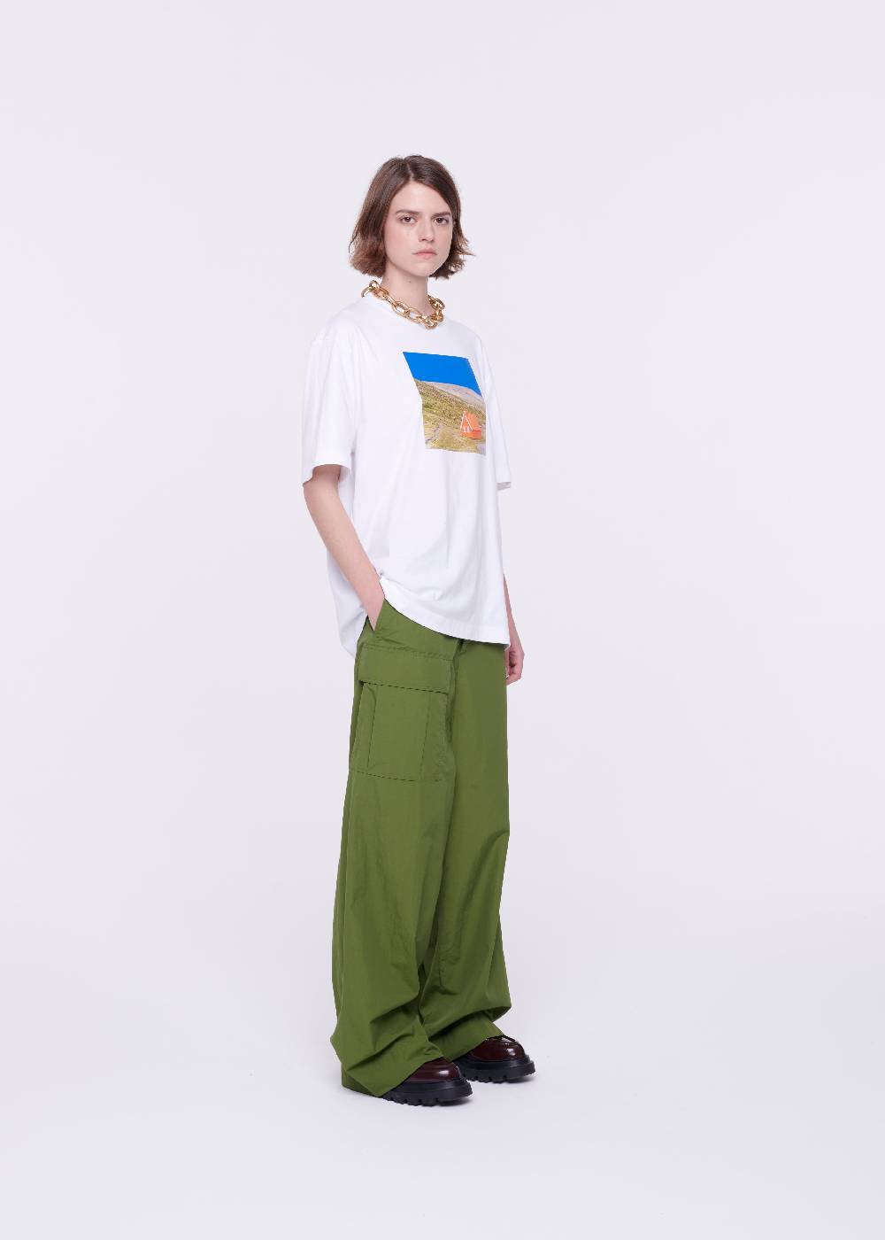 Plan C T-SHIRT BIANCA IN COTONE CON STAMPA Offerte