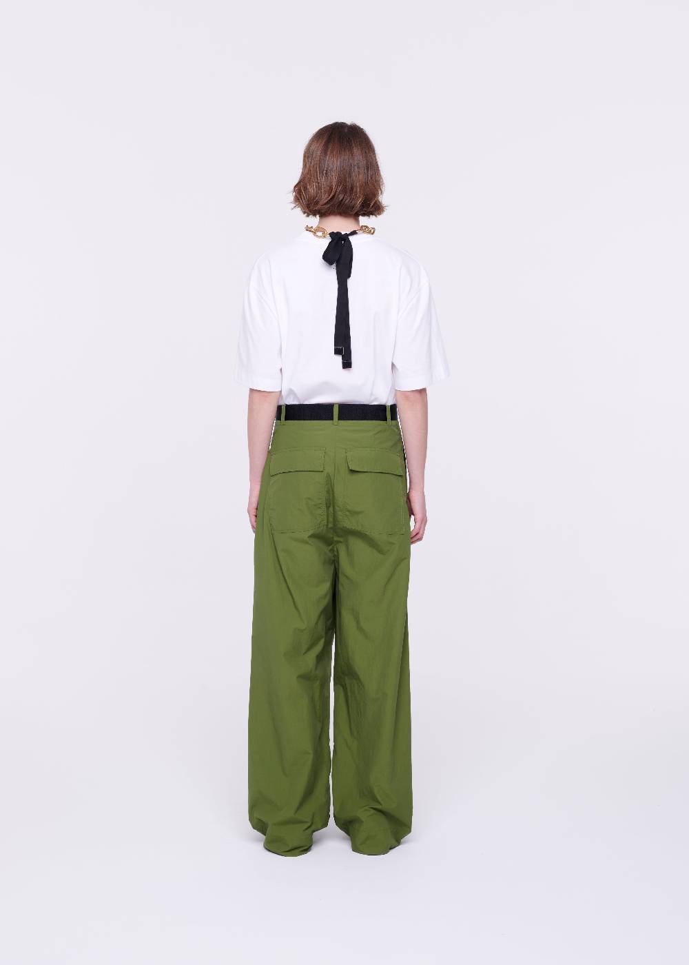 Plan C PANTALONI CARGO VERDE MILITARE CON CINTURA Hotsell