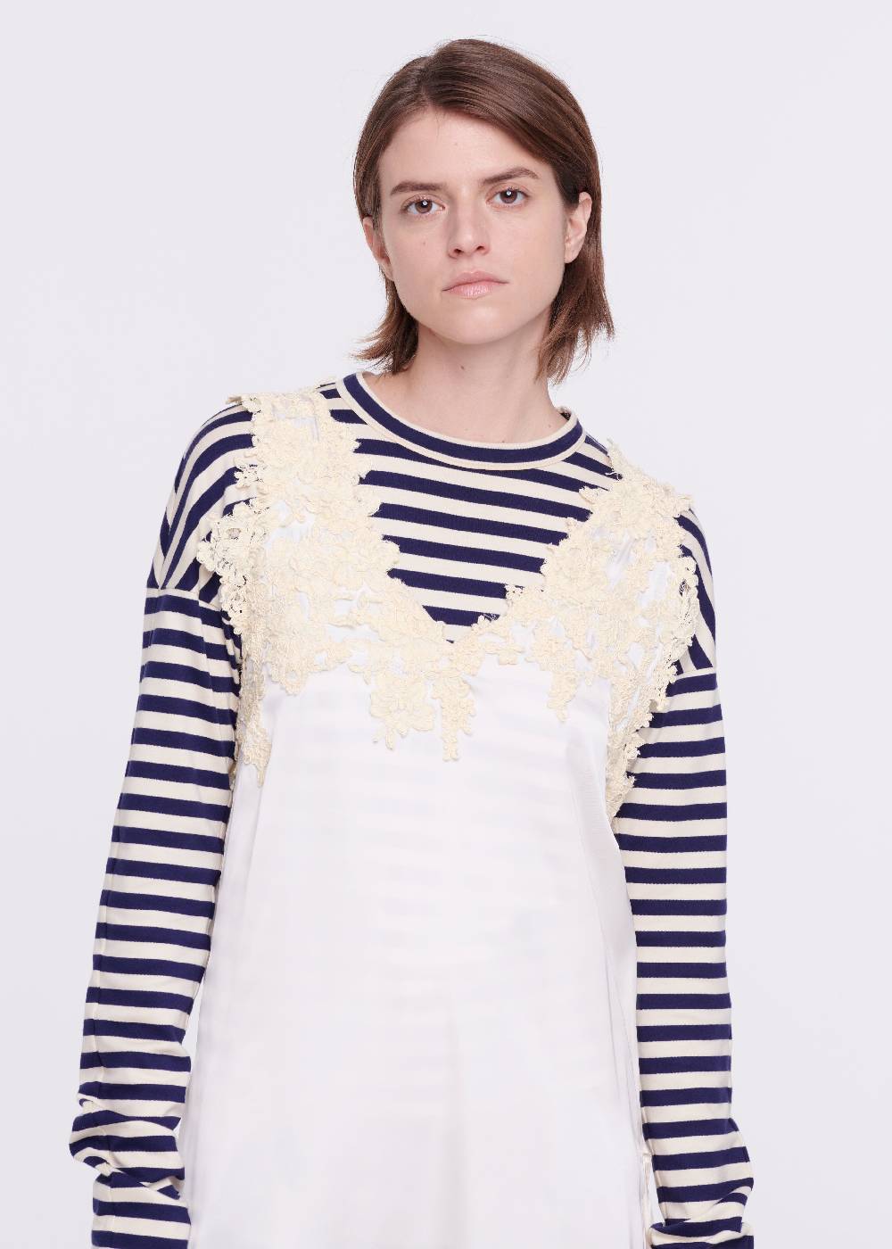 Plan C TOP IN RASO CON PIZZO Vendita Calda